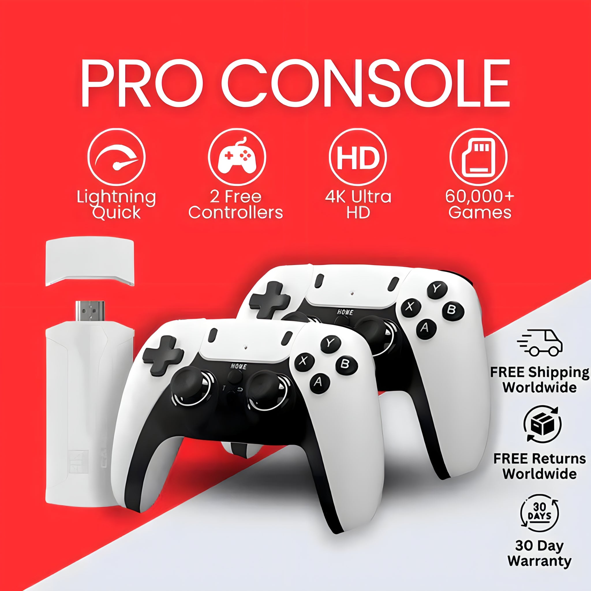 FRAXEN™ WIRELESS CONSOLE+ 60,000 LICENSED GAMES+2 FREE CONTROLLERS